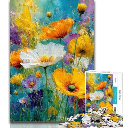 Puzzles 1000 Teile für Teenager Blumenmalerei Teenager-Puzzles, Quizspiel Wanddekoration Einzigartige Geburtstags 50x75cm von GOIUYTGM