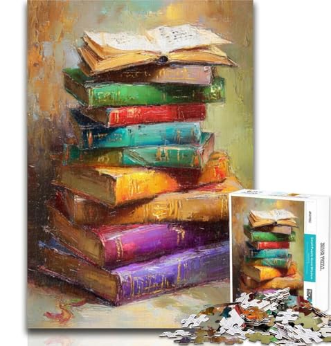 Puzzles 1000 Teile für Teenager Buch Ölgemälde Teenager-Puzzles, Quizspiel Wanddekoration Einzigartige Geburtstags 26x38cm von GOIUYTGM