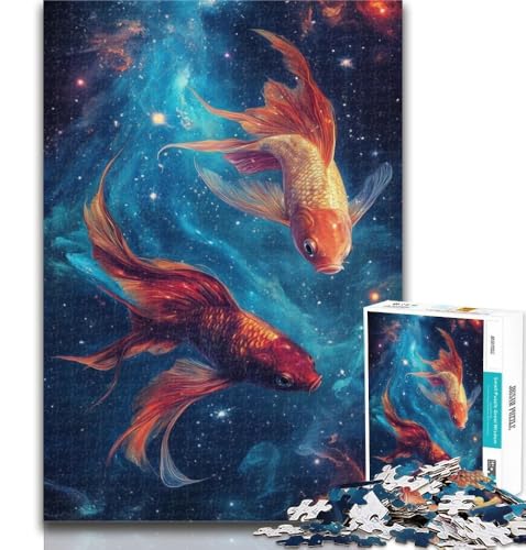 Puzzles 1000 Teile für Teenager Cosmic Koi Teenager-Puzzles, Quizspiel, Wanddekoration, einzigartige Geburtstags, 50x75cm von GOIUYTGM