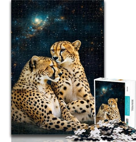 Puzzles 1000 Teile für Teenager Galaxy Cheetah Teenager-Puzzles, Quizspiel, Wanddekoration, einzigartige Geburtstags, 26x38cm von GOIUYTGM