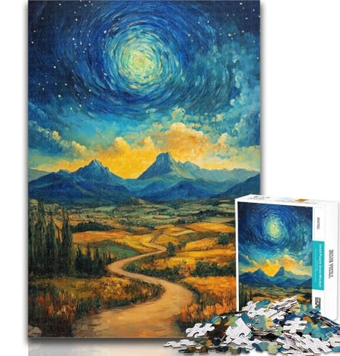 Puzzles Berge unter dem Nachthimmel, Puzzles 1000 Teile für Teenager, Lernspielzeug, Familienspiele, Geburtstagsgeschenk, Geschenke, 26x38cm Puzzles Berge unter dem Nachthimmel, Puzzles 1000 Teile für Teenager, Lernspielzeug, Familienspiele, Geburtstagsgeschenk, Geschenke, 26x38cm von GOIUYTGM