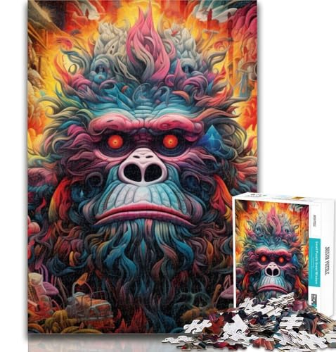 Puzzles Bunte Gorillas Puzzles 1000 Teile für Erwachsene Geschenke, Spielzeug Lernspiele Stressabbau Einzigartige Wohnkultur und Geschenke 50x75cm von GOIUYTGM