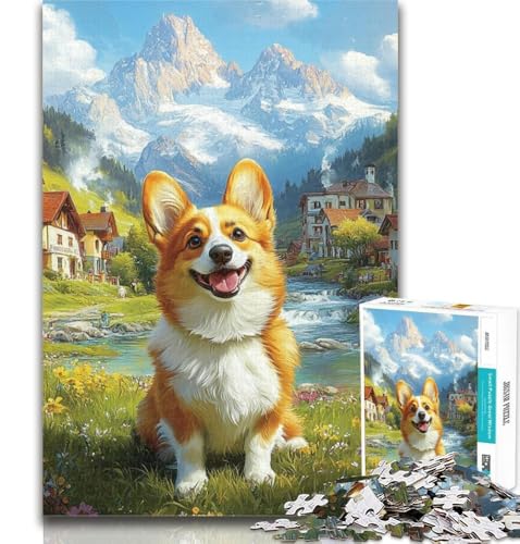 Puzzles Corgi Puzzles 1000 Teile für Teenager, Lernspielzeug, Familienspiele, Geburtstagsgeschenk, Geschenke 26x38cm von GOIUYTGM