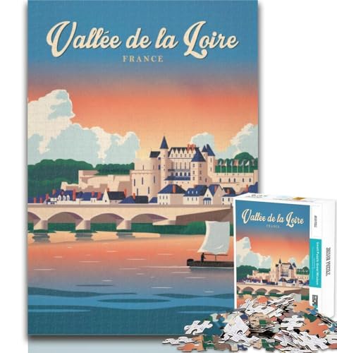 Puzzles Das Loiretal Puzzles 1000 Teile für Erwachsene, Lernspiele, Heimdekoration, Geschenk für die ganze Familie, 26x38cm von GOIUYTGM