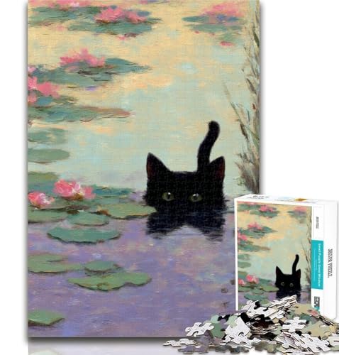 Puzzles Katzen-Puzzles 1000 Teile für Erwachsene, Geschenke, Spielzeug, Lernspiele, Stressabbau, einzigartige Heimdekoration und Geschenke, 26x38cm von GOIUYTGM