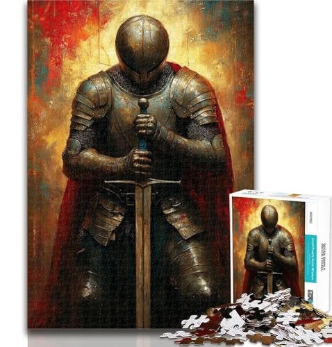 Puzzles Mittelalterlicher majestätischer Ritter 1000 Teile Puzzle für Erwachsene und Jugendliche, Lernspielzeug für die ganze Familie, fördert die Liebe zwischen Paaren, 26x38cm von GOIUYTGM