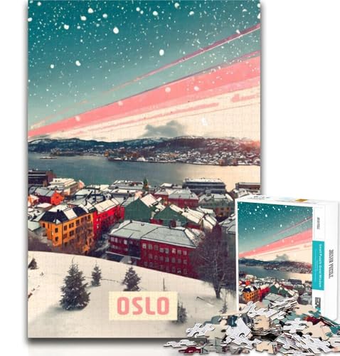 Puzzles Oslo Puzzles 1000 Teile für Erwachsene, Lernspiele, Heimdekoration, Geschenk für die ganze Familie, 75x50cm von GOIUYTGM
