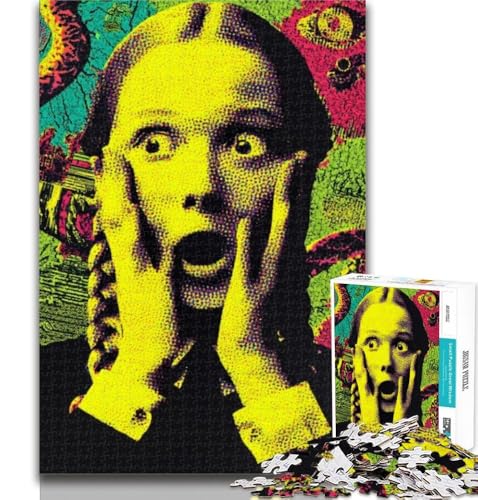 Puzzles Psychedelic Art, 1000-teiliges Puzzle für Teenager, anspruchsvoll und schwierig mit vollständig ineinandergreifenden, zufällig geformten Teilen, 50x75cm von GOIUYTGM