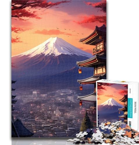 Puzzles Sonnenuntergang am Berg Fuji, 1000 Teile, für Erwachsene ab 14 Jahren, unmögliches Spiel, Erwachsene und Jugendliche, 50x75cm von GOIUYTGM
