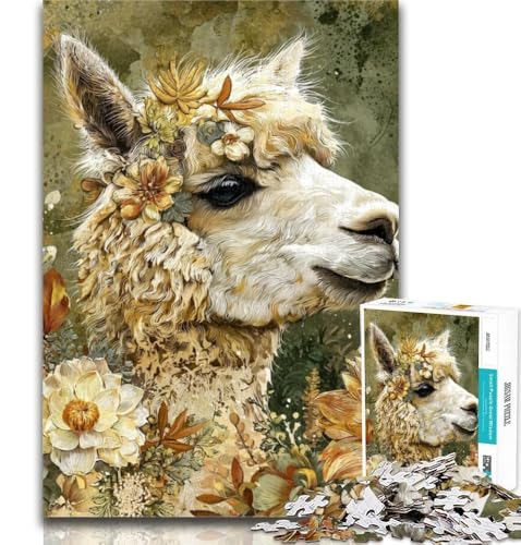Puzzles für Erwachsene, Alpaka-Kunst, Puzzles für Erwachsene, Spielzeug, Lernspiele, Stressabbau, tolle Geschenke und Spielzeuge, 26x38cm von GOIUYTGM