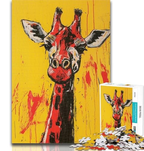 Puzzles für Erwachsene, Basquiat Giraffe, Puzzles für Erwachsene, Spielzeug, Lernspiele, Stressabbau, tolle Geschenke und Spielzeuge, 50x75cm von GOIUYTGM