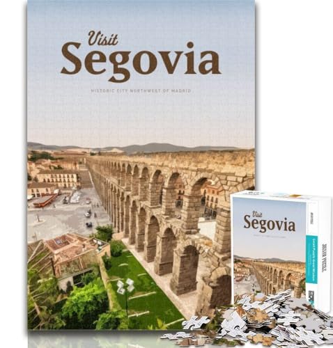 Puzzles für Erwachsene, Besuchen Sie Segovia, Puzzles 1000 Teile, für Teenager, Geschenke, Familienspiele, Weihnachts- und Geburtstagsgeschenke, 26x38cm von GOIUYTGM
