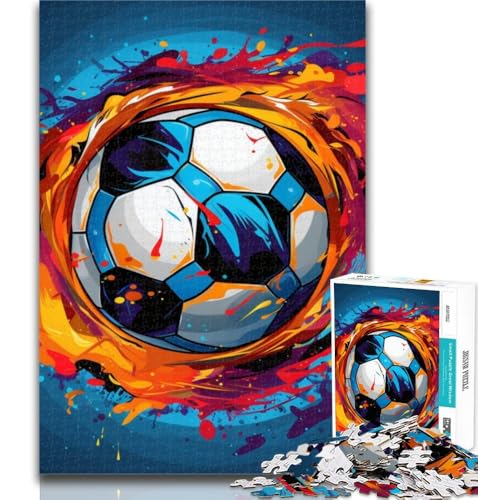 Puzzles für Erwachsene, Bunte Fußball-Puzzles für Teenager, 1000 Teile, dekomprimierendes intellektuelles Lernspielzeug, Geburtstagsgeschenk, Geschenke, 75x50cm von GOIUYTGM