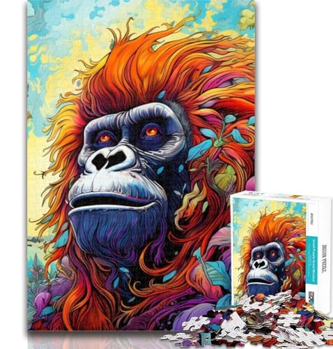 Puzzles für Erwachsene, Bunte Gorillas, Puzzles für Erwachsene, Spielzeug, Lernspiele, Stressabbau, tolle Geschenke und Spielzeuge, 26x38cm Puzzles für Erwachsene, Bunte Gorillas, Puzzles für Erwachsene, Spielzeug, Lernspiele, Stressabbau, tolle Geschenke und Spielzeuge, 26x38cm von GOIUYTGM
