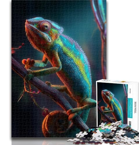 Puzzles für Erwachsene, Chamäleon-Puzzles für Erwachsene, 1000 Teile, pädagogisches Spielzeug zum Stressabbau, tolle Geschenke und Spielzeuge, 50x75cm von GOIUYTGM