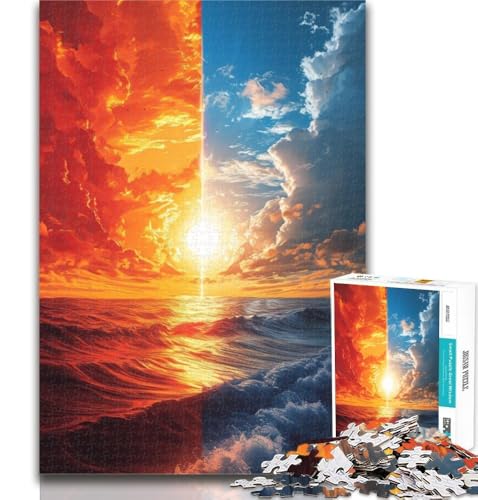 Puzzles für Erwachsene, EIS- und Feuerhimmel, Puzzles für Erwachsene, 1000 Teile, Lernspielzeug und Spiele für Erwachsene und Jugendliche, 50x75cm von GOIUYTGM