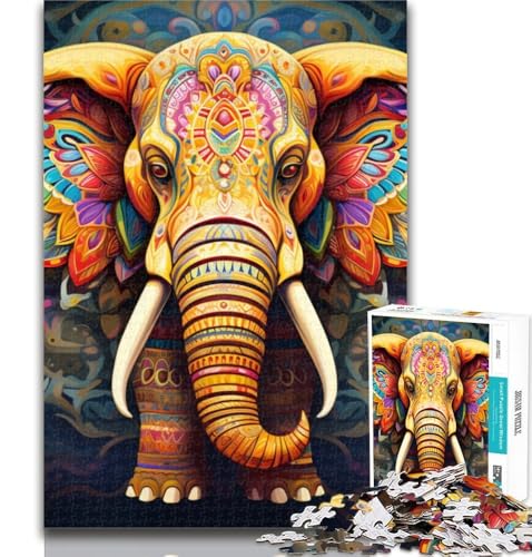Puzzles für Erwachsene, Elefanten-Puzzles für Teenager, 1000 Teile, Dekomprimierendes intellektuelles Lernspielzeug, Geburtstagsgeschenk, Geschenke, 26x38cm von GOIUYTGM