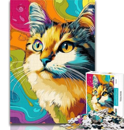 Puzzles für Erwachsene, Fantasy-Katzen-Puzzles für Erwachsene, 1000 Teile, Lernspielzeug und Spiele für Erwachsene und Jugendliche, 26x38cm von GOIUYTGM