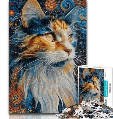 Puzzles für Erwachsene, Fantasy-Katzen-Puzzles für Erwachsene, Spielzeug, Lernspiele, Stressabbau, tolle Geschenke und Spielzeuge, 26x38cm von GOIUYTGM