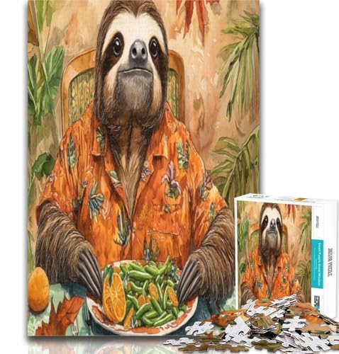 Puzzles für Erwachsene, Faultier-Essen, Puzzles für Erwachsene, Spielzeug, Lernspiele, Stressabbau, tolle Geschenke und Spielzeuge, 50x75cm von GOIUYTGM