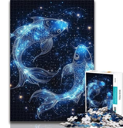 Puzzles für Erwachsene, Galaktische Fische, Puzzles für Erwachsene, Spielzeug, Lernspiele, Stressabbau, tolle Geschenke und Spielzeuge, 26x38cm von GOIUYTGM