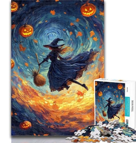 Puzzles für Erwachsene, Halloween-Hexe, Puzzles 1000 Teile, Geschenke für Erwachsene, Familienunterhaltungsspielzeug ganze Familie, 50x75cm Puzzles für Erwachsene, Halloween-Hexe, Puzzles 1000 Teile, Geschenke für Erwachsene, Familienunterhaltungsspielzeug ganze Familie, 50x75cm von GOIUYTGM