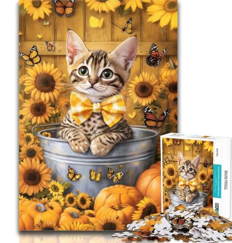 Puzzles für Erwachsene, Katze unter Sonnenblumen, Puzzles für Erwachsene, Spielzeug, Lernspiele, Stressabbau, tolle Geschenke und Spielzeuge, 26x38cm Puzzles für Erwachsene, Katze unter Sonnenblumen, Puzzles für Erwachsene, Spielzeug, Lernspiele, Stressabbau, tolle Geschenke und Spielzeuge, 26x38cm von GOIUYTGM