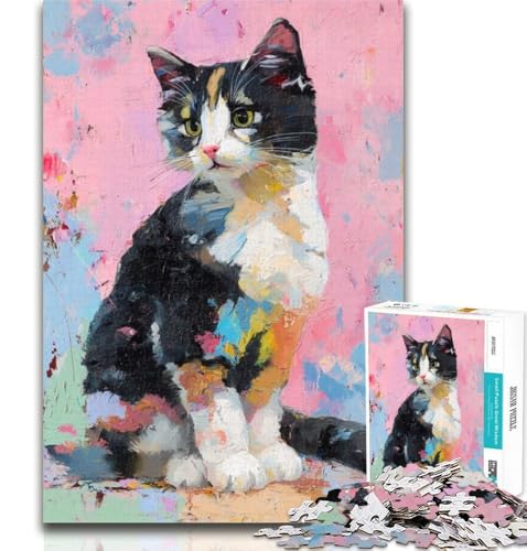 Puzzles für Erwachsene, Ölgemälde, Katze, Puzzles für Erwachsene, Spielzeug, Lernspiele, Stressabbau, tolle Geschenke und Spielzeuge, 50x75cm von GOIUYTGM