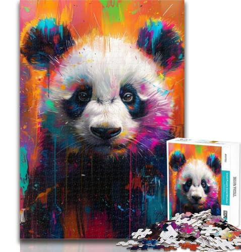 Puzzles für Erwachsene, Panda-Malerei, Puzzles für Erwachsene, 1000 Teile, Lernspielzeug und Spiele für Erwachsene und Jugendliche, 26x38cm von GOIUYTGM