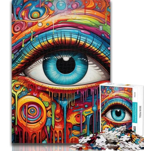 Puzzles für Erwachsene, Psychedelische Augen, Puzzles für Erwachsene, Spielzeug, Lernspiele, Stressabbau, tolle Geschenke und Spielzeuge, 50x75cm von GOIUYTGM