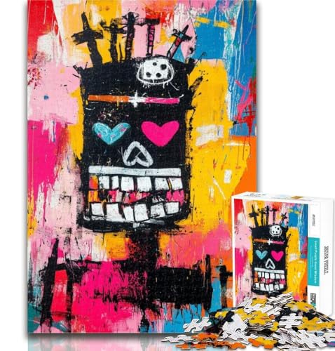 Puzzles für Erwachsene, Roboter im Basquiat-Stil, 1000-teiliges Puzzle für Teenager, Spielzeug, Lernspiele, Stressabbau, Stärkung der Liebe zwischen Paaren, 50x75cm von GOIUYTGM