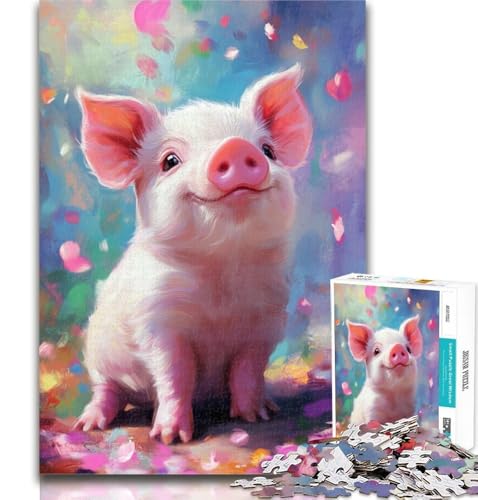 Puzzles für Erwachsene, Schweinebaby, Puzzles für Erwachsene, Spielzeug, Lernspiele, Stressabbau, tolle Geschenke und Spielzeuge, 26x38cm von GOIUYTGM