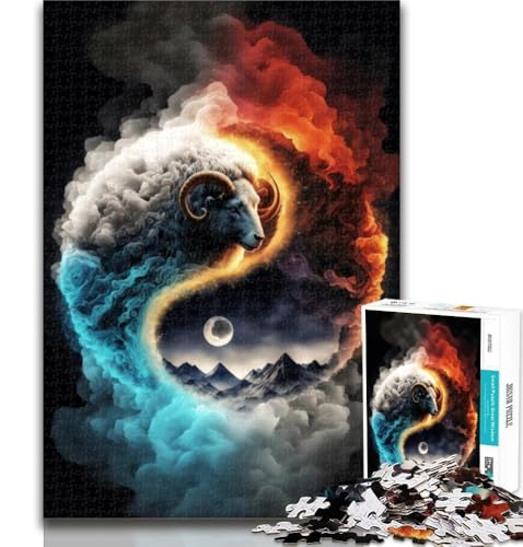 Puzzles für Erwachsene, Yin und Yang, Puzzles für Erwachsene, Spielzeug, Lernspiele, Stressabbau, tolle Geschenke und Spielzeuge, 26x38cm von GOIUYTGM