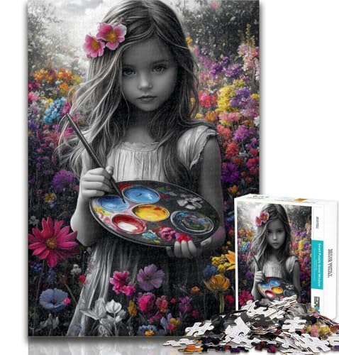 Puzzles für Erwachsene, Zeichnung eines kleinen Mädchens, 1000-teiliges Puzzle für Erwachsene, Geschenke, Lernspielzeug, Familienspiele, stärken die Liebe zwischen Paaren, 50x75cm von GOIUYTGM