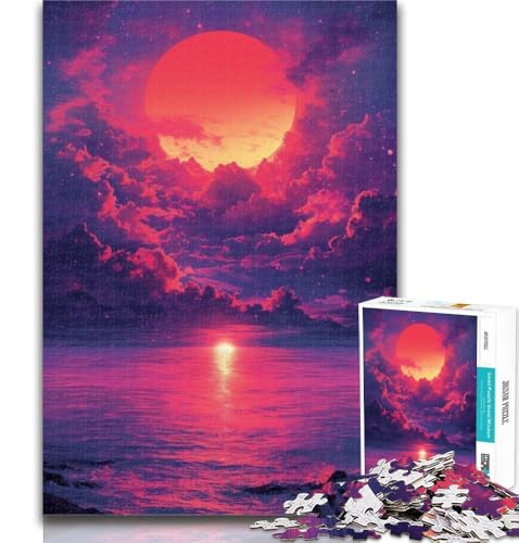 Puzzles für Erwachsene, buntes Neonmond-Puzzle für Erwachsene, Spielzeug, Lernspiele, Stressabbau, tolle Geschenke und Spielzeuge, 26x38cm von GOIUYTGM