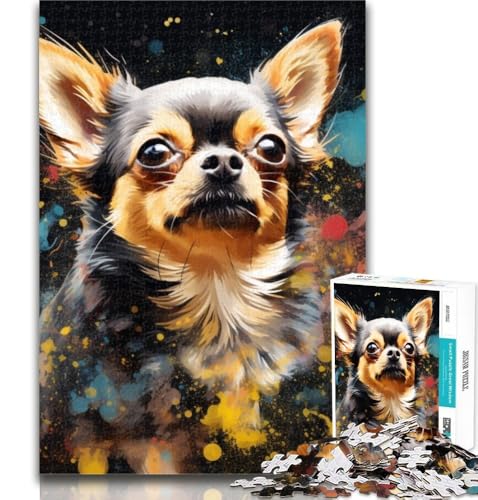Puzzles für Erwachsene, farbenfrohe Chihuahua-Puzzles für Erwachsene, 1000 Teile, Lernspielzeug und Spiele für Erwachsene und Jugendliche, 26x38cm von GOIUYTGM