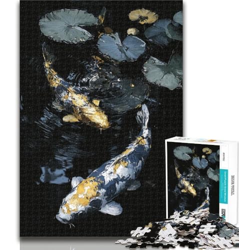 Puzzles für Erwachsene Golden Koi Puzzles für Erwachsene, Spielzeug, Lernspiele, Stressabbau, tolle Geschenke und Spielzeuge, 26x38cm von GOIUYTGM