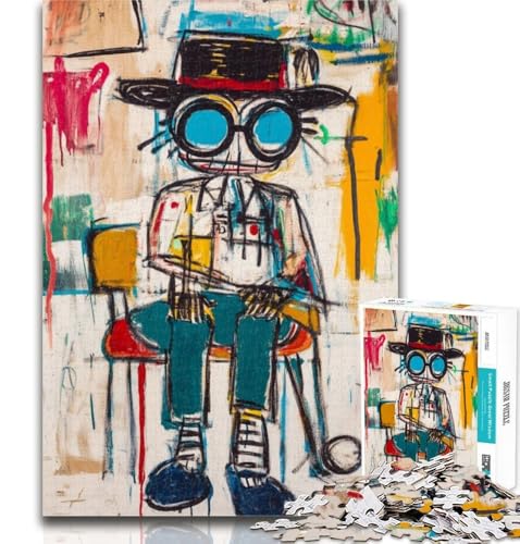 Puzzles für Erwachsene und Jugendliche, Basquiat-Roboter-Puzzle, Lernspiele, Heimdekoration, geeignet für die Schreibtischdekoration, 26x38cm von GOIUYTGM