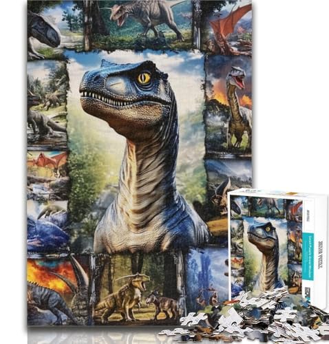 Puzzles für Erwachsene und Jugendliche, Dinosaurier-Puzzle, Lernspiele, Heimdekoration, geeignet für die Schreibtischdekoration, 26x38cm von GOIUYTGM