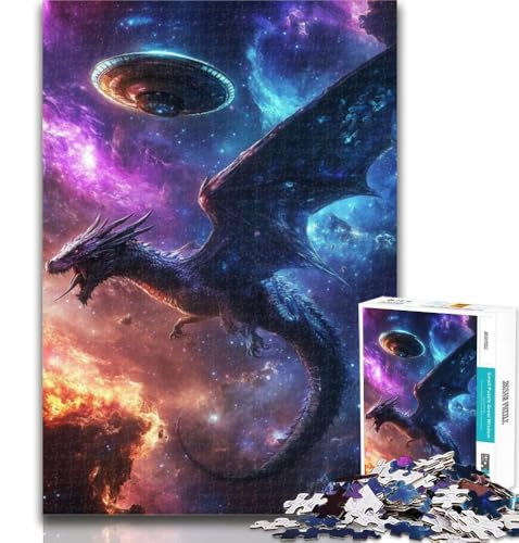 Puzzles für Erwachsene und Jugendliche, Fantasy-Drachen-Puzzle, Lernspiele, Heimdekoration, geeignet für die Schreibtischdekoration, 26x38cm von GOIUYTGM
