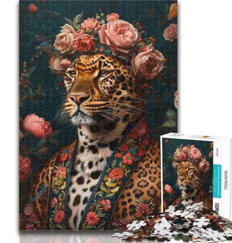 Puzzles für Erwachsene und Jugendliche, Fantasy-Leoparden-Puzzle, Lernspiele, Heimdekoration, geeignet für die Schreibtischdekoration, 26x38cm von GOIUYTGM