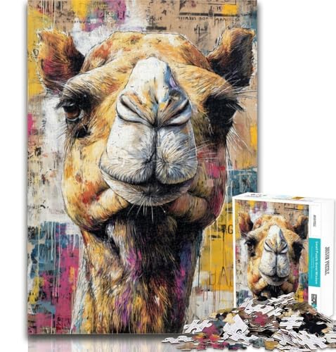 Puzzles für Erwachsene und Jugendliche, Kamel-Kunst-Puzzle, Lernspiele, Heimdekoration, geeignet für die Schreibtischdekoration, 26x38cm von GOIUYTGM