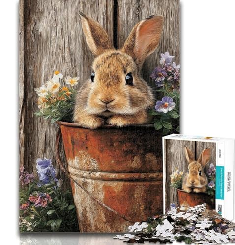 Puzzles für Erwachsene und Jugendliche, Kaninchen-Tier-Puzzle, Lernspiele, Heimdekoration, geeignet für die Schreibtischdekoration, 50x75cm von GOIUYTGM