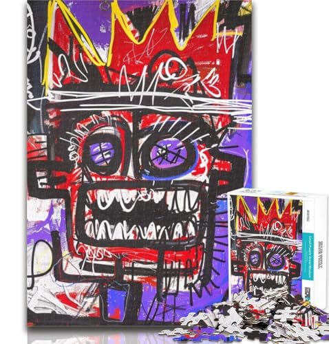 Puzzles für Erwachsene und Jugendliche, Kinderpuzzle im Basquiat-Stil, Lernspiele, Heimdekoration, geeignet für die Schreibtischdekoration, 26x38cm von GOIUYTGM