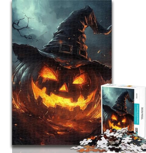 Puzzles für Erwachsene und Jugendliche, Kürbis-Halloween-Puzzle, Lernspiele, Heimdekoration, geeignet für die Schreibtischdekoration, 26x38cm von GOIUYTGM