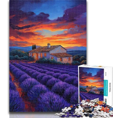 Puzzles für Erwachsene und Jugendliche, Lavendelfarm, Teenager-Puzzle, anspruchsvolles Spiel für alle, für Frauen, Geschenke für Männer, 26x38cm von GOIUYTGM