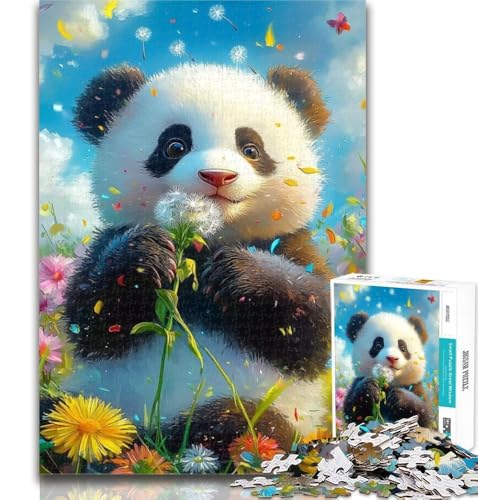 Puzzles für Erwachsene und Jugendliche, Löwenzahn-Panda-Puzzle, Lernspiele, Heimdekoration, geeignet für die Schreibtischdekoration, 50x75cm von GOIUYTGM