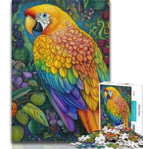 Puzzles für Erwachsene und Jugendliche, Tierpapagei-Puzzle, Lernspiele, Heimdekoration, geeignet für die Schreibtischdekoration, 26x38cm von GOIUYTGM