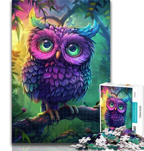 Puzzles für Erwachsene und Jugendliche, Traum-Eulen-Puzzle, Lernspiele, Heimdekoration, geeignet für die Schreibtischdekoration, 26x38cm von GOIUYTGM