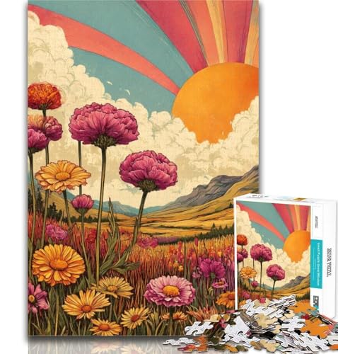 Puzzles für Erwachsene und Jugendliche, Wildblumen-Sommer-Puzzle, Lernspiele, Heimdekoration, geeignet für die Schreibtischdekoration, 26x38cm von GOIUYTGM